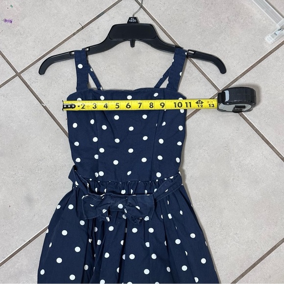 Abercrombie Kids Girl Polka Dot Navy Blue Dress size L - Picture 7 of 8